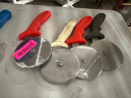 (4) STAINLESS PIZZA WHEELES