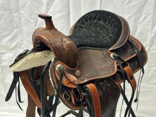 WESTERN BARREL RACING SHOW HORSE SADDLE WITH TACK SET