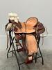 WESTERN BARREL RACING SHOW HORSE SADDLE WITH TACK SET - 4