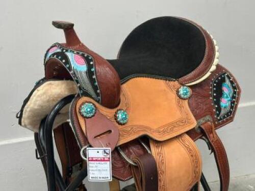WESTERN BARREL RACING SHOW HORSE SADDLE WITH TACK SET