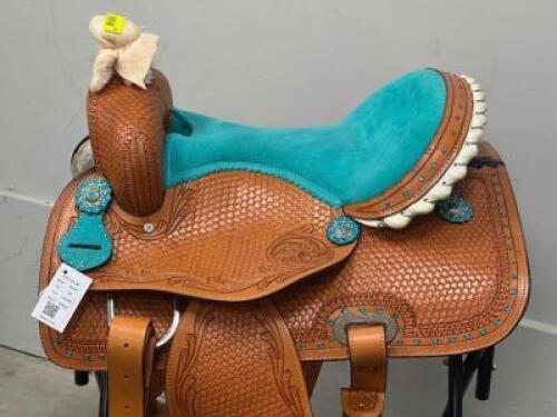 WESTERN BARREL RACING SHOW HORSE SADDLE WITH TACK SET