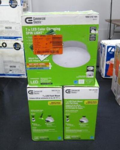 (3) - 4" LED COLOR CHANGING SPIN LIGHT