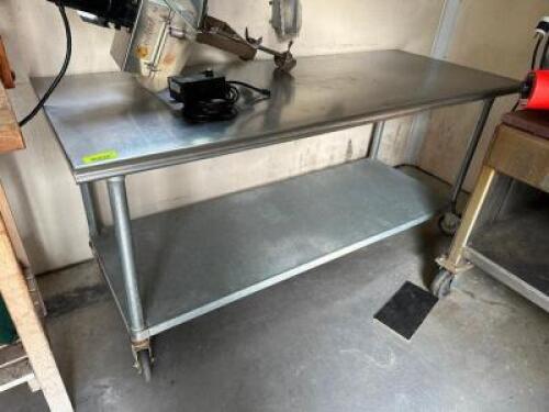 STAINLESS STEEL PREP TABLE WITH UNDERSHELF