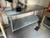 STAINLESS STEEL PREP TABLE WITH UNDERSHELF