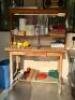 WOOD WORK BENCH WITH CONTENTS - 9