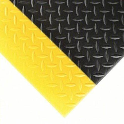 DESCRIPTION: (1) ANTI FATIGUE RUNNER MAT BRAND/MODEL: NOTRAX #9YDC5 INFORMATION: DIAMOND PLATE, 1 IN THICK, BLACK WITH YELLOW BORDER, BEVELED EDGE SIZ