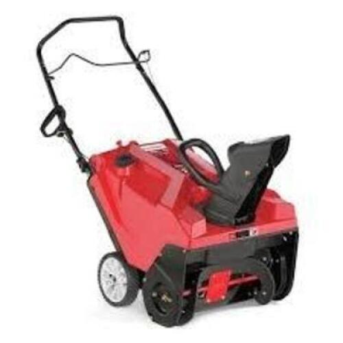 DESCRIPTION: (1) SINGLE STAGE SNOW BLOWER BRAND/MODEL: TROY-BILT #31A-2M5G766 INFORMATION: RED AND BLACK, SINGLE STAGE RETAIL$: $519.00 EA QTY: 1