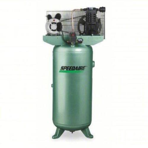DESCRIPTION: (1) ELECTRIC AIR COMPRESSOR BRAND/MODEL: SPEEDAIRE #VT6255 INFORMATION: 2 HP, 1 STAGE, VERTICAL, 30 GAL, 4.9 CFM, 135 PSI, BASE MODEL SIZ
