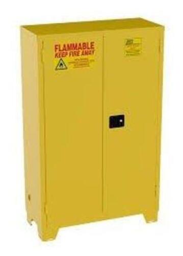 DESCRIPTION: (1) FLAMMABLE STORAGE SAFETY CABINET BRAND/MODEL: JAMCO #FM 45 INFORMATION: YELLOW, STEEL, SLIGHT COSMETIC DAMAGE, STILL OPENS, MUST COME