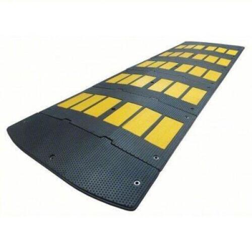DESCRIPTION: (1) SPEED BUMP BRAND/MODEL: PRODUCT NUMBER #29NH27 INFORMATION: BLACK WITH YELLOW STRIPES SIZE: RUBBER, 10' LONG, 36"W, 2"H RETAIL$: $802