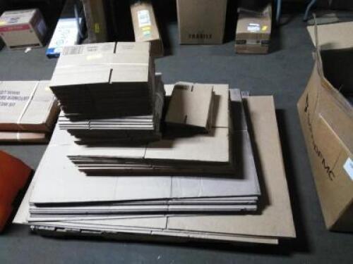 DESCRIPTION: (1) PALLET OF APPROX (50) CARDBOARD MOVING BOXESINFORMATION: MUST COME IN AND INSPECTSIZE: VARIOUS SIZESQTY: 1