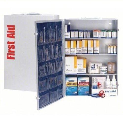 DESCRIPTION: (1) FIRST AID KIT AND HOUSING BRAND/MODEL: AMERICAN RED CROSS #46G221 INFORMATION: INDUSTRIAL, 150 PEOPLE SERVED, 1,060 COMPONENTS, METAL