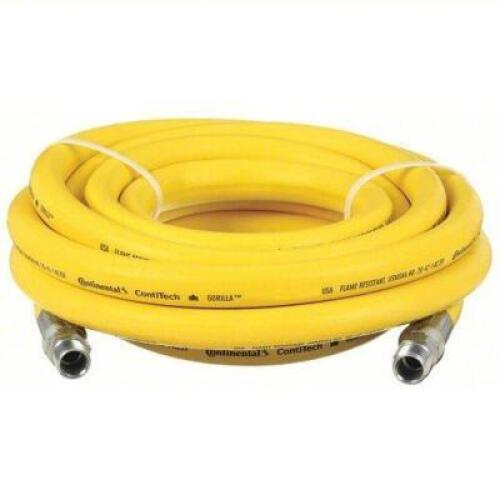DESCRIPTION: (1) AIR HOSE BRAND/MODEL: CONTINENTAL #3JT60 INFORMATION: 1/2 IN HOSE INSIDE DIA., YELLOW, 1/2 IN MNPT X 1/2 IN MNPT SIZE: 50 FT HOSE LG