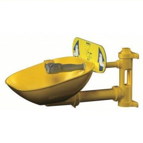 DESCRIPTION: (1) PLUMBED EYEWASH BRAND/MODEL: BRADLEY #6DGX7 INFORMATION: STD, WALL MNT, EYES COVERAGE, UNCOVERED, PLASTIC BOWL, PUSH PLATE RETAIL$: $