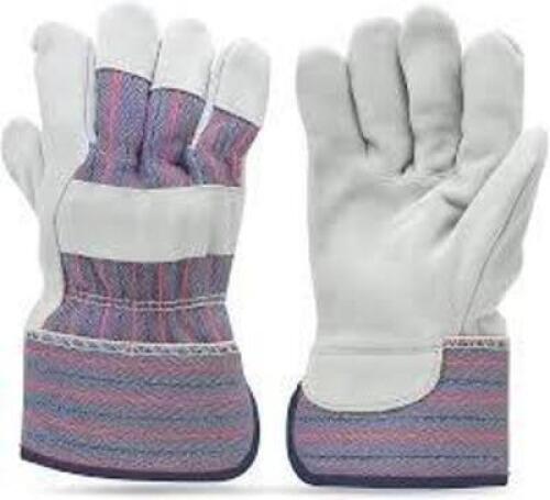 DESCRIPTION: (4) PAIRS OF HEAVY DUTY WORK GLOVES BRAND/MODEL: LAUGHLINCARTRELL #056 INFORMATION: GRAY, COWHIDE, SAFETY CUFF SIZE: LARGE RETAIL$: $29.8