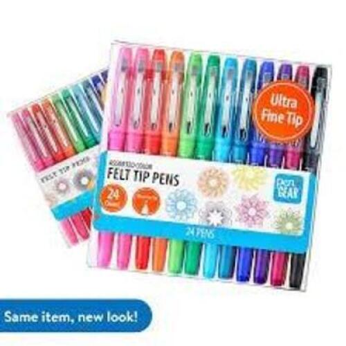DESCRIPTION: (1) PACK OF (24) FELT TIP PENS BRAND/MODEL: PEN + GEAR #16771 INFORMATION: ASSORTED COLORS RETAIL$: $14.88 EA QTY: 1