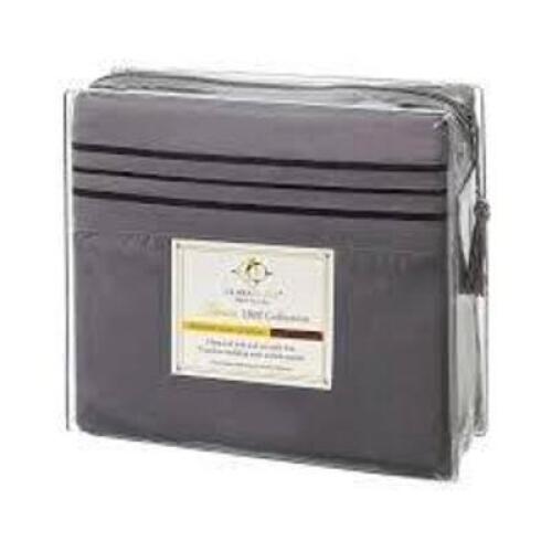 DESCRIPTION: (1) SET OF DELUXE SHEETS BRAND/MODEL: CLARA CLARK INFORMATION: 1800 THREAD COUNT, GRAY SIZE: TWIN XL RETAIL$: $250.00 EA QTY: 1