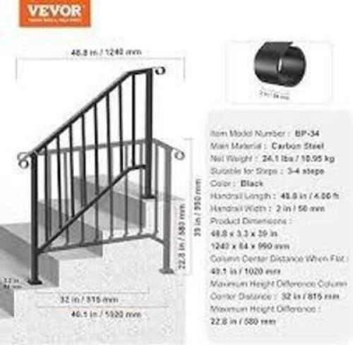 DESCRIPTION: (1) SET OF HANDRAILS BRAND/MODEL: VEVOR #BP-34 INFORMATION: MUST COME IN AND INSPECT RETAIL$: $85.90 EA QTY: 1