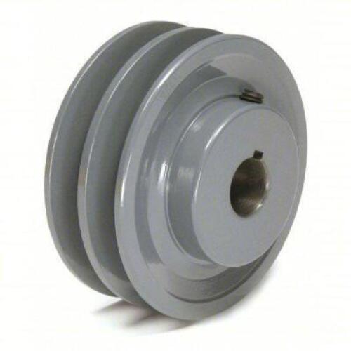 DESCRIPTION: (2) V-BELT PULLEY BRAND/MODEL: PRODUCT NUMBER #5UHN3 INFORMATION: 2BK50, 2 GROOVE, 4.75 IN OD, FIXED BORE, 1 1/8 IN BORE, CAST IRON RETAI