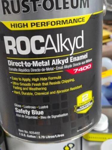 DESCRIPTION: (1) SAFETY BLUE PAINT BRAND/MODEL: RUST OLEUM 925402 SIZE: 1 GAL RETAIL$: 132.32 QTY: 1