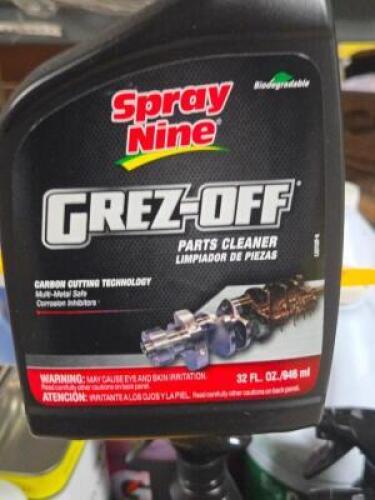 DESCRIPTION: (6) GREZ-OFF PARTS CLEANER BRAND/MODEL: SPRAY NINE 22732 SIZE: 32 FL OZ RETAIL$: 66.2 QTY: 6