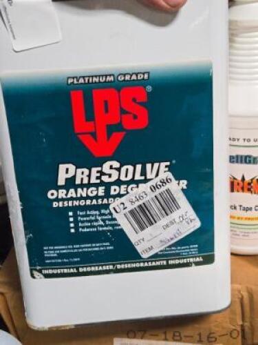 DESCRIPTION: (1) PRE SOLVE ORANGE DEGREASER BRAND/MODEL: LPS 01428 SIZE: 1 GAL RETAIL$: 249.64 QTY: 1