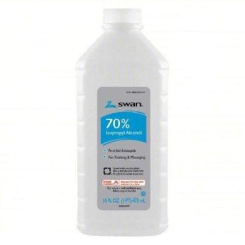 DESCRIPTION: (12) 70% RUBBING ALCOHOL BRAND/MODEL: SWAN 2MRZ2 SIZE: 16OZ RETAIL$: 63.36 QTY: 12