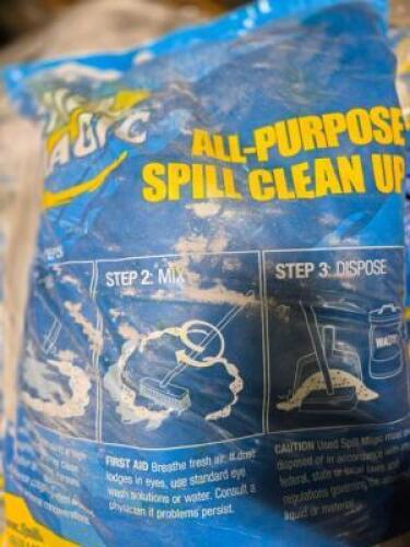 DESCRIPTION: (1) PALLET OF APPROX (15) SPILL CLEAN UP ABSORBENT SIZE: 10LB PER BAG RETAIL$: $13.29/BAG QTY: 1