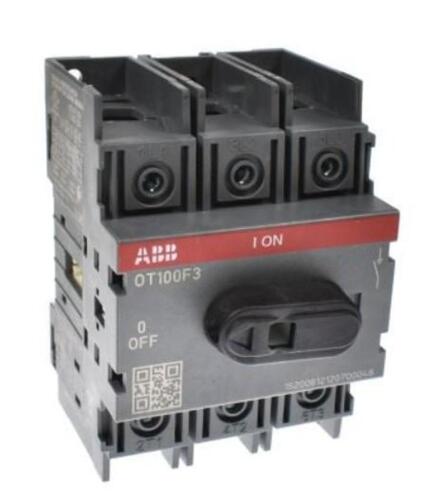DESCRIPTION: (1) DISCONNECT SWITCH BRAND/MODEL: ABB/OT100F3 INFORMATION: 600VAC, 100A RETAIL$: $200.69 QTY: 1