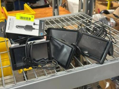 (4) - DASH MOUNTED GARMIN SCREENS WITH POWER CORDS