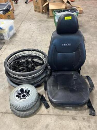 POWER CHAIR SEAT AND REPLACEMENT WHEELS