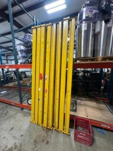 (5) - SECTIONS OF SLOTTED PALLET RACKING WITH HARDWARE
