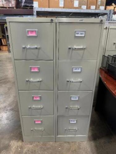 (2) FOUR DRAWER METAL FILE CABINETS