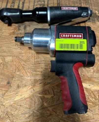 (2) CRAFTSMAN AIR TOOLS. IMPACT WRENCH AND RATCHET