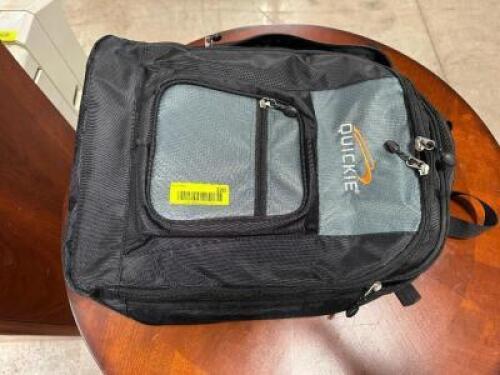 QUICKIE BLACK AND GREY CANVAS BACK PACK.