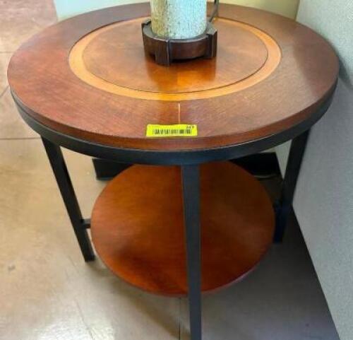 (2) 20" WOODEN HARDWOOD END TABLES.