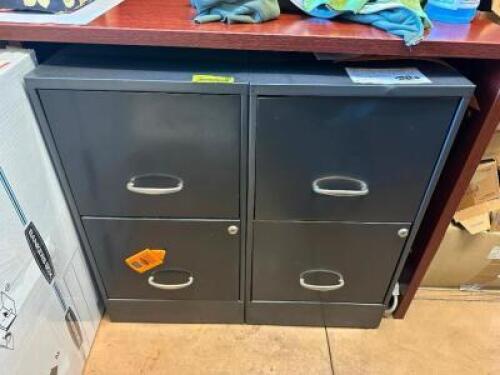 (2) TWO DRAWER HALF SIZE FILE CABINETS
