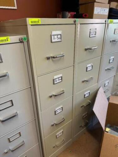 (2) FOUR DRAWER METAL FILE CABINETS
