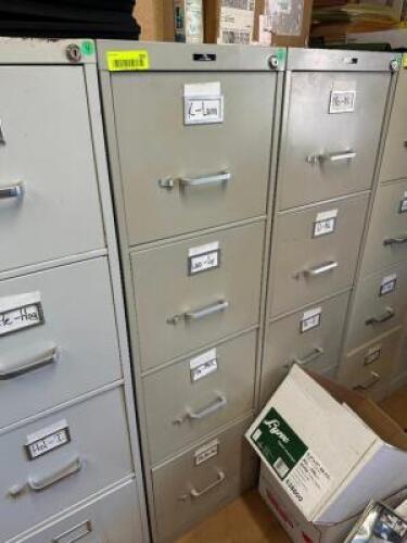 (2) FOUR DRAWER METAL FILE CABINETS
