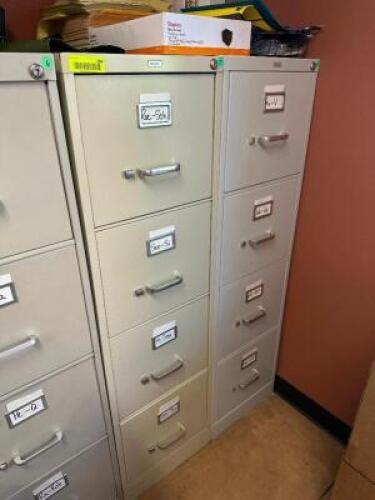 (2) FOUR DRAWER METAL FILE CABINETS