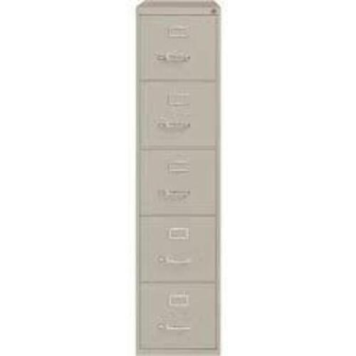 DESCRIPTION: (1) VERTICAL FILING CABINET BRAND/MODEL: HIRSH #17779 INFORMATION: LIGHT GRAY, 5 DRAWERS, MUST COME INSPECT, SLIGHT COSMETIC DAMAGE, DRAW