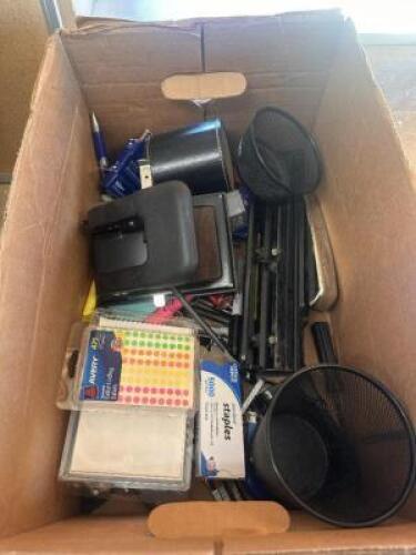 LARGE BOX OF OFFICE SUPPLIES