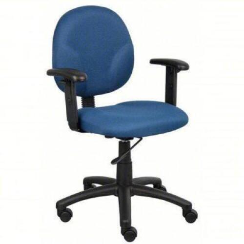 DESCRIPTION: (1) OFFICE CHAIR BRAND/MODEL: PRODUCT NUMBER #6GNL8 INFORMATION: BLUE, FABRIC MATERIAL SIZE: 16 1/2 IN BACK HT, 20 IN SEAT WD, 18 IN SEAT