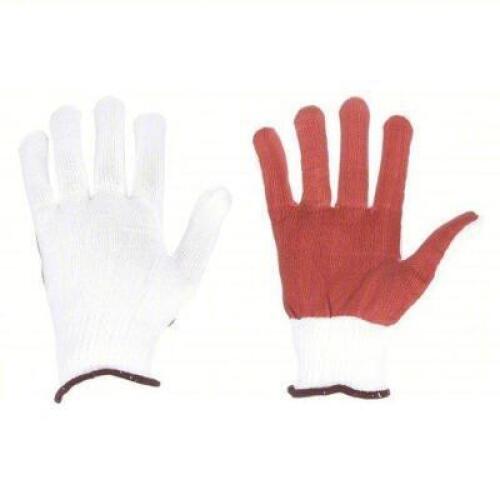 DESCRIPTION: (1) PACK OF (12) KNIT GLOVES BRAND/MODEL: PART NUMBER/9XTG6 INFORMATION: WHITE & RED/PALM & FINGERS COATED RETAIL$: $20.00 PER PAIR QTY:
