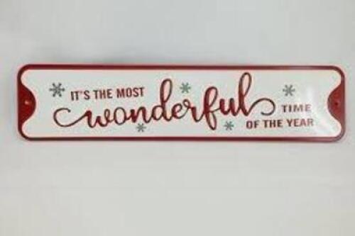 DESCRIPTION: (1) CASE OF (12) CHRISTMAS SIGNS BRAND/MODEL: TREMONT FLORAL #XN13005-174 INFORMATION: IT'S THE MOST WONDERFUL TIME OF THE YEAH SIZE: 23X