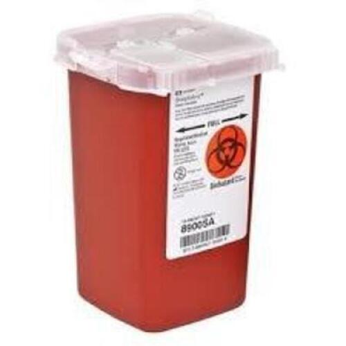 DESCRIPTION: (4) SHARPS CONTAINER BRAND/MODEL: COVIDIEN SHARPSAFETY INFORMATION: RED CONTAINER, 1Q SIZE: 4-1/2" X 4-1/2" X 6-3/4" RETAIL$: $42.00 EA Q