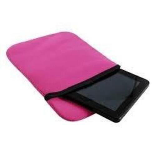DESCRIPTION: (4) TABLET SLEEVE BRAND/MODEL: IESSENTIALS INFORMATION: PINK AND BLACK, REVERSIBLE SIZE: 7-8" TALL TABLETS QTY: 4