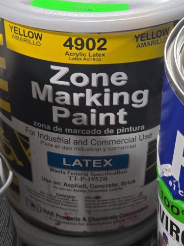 DESCRIPTION: (2) YELLOW LATEX ZONE MARKING PAINT BRAND/MODEL: RAE 4902 SIZE: 1 GAL RETAIL$: 261.02 QTY: 2