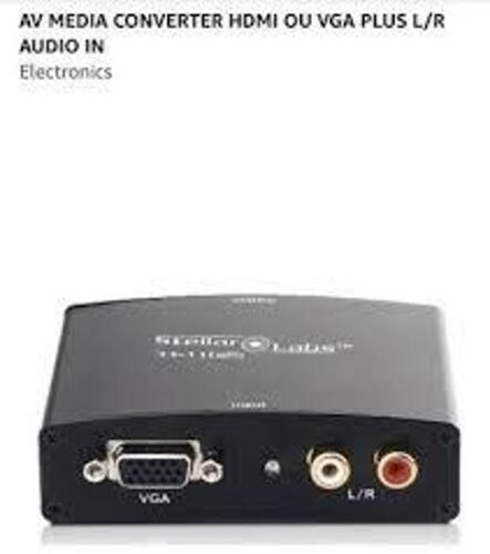 DESCRIPTION: (3) VGA VIDEO TO HDMI CONVERTER BRAND/MODEL: STELLAR LABS #33-11625 INFORMATION: VGA VIDEO PLUS L/R ANALOG AUDIO SIZE: 3.46"L x 2.68"W RE