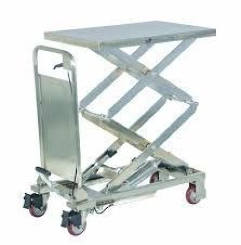 DESCRIPTION: (1) HYDRAULIC PORTABLE LIFT TABLE BRAND/MODEL: VESTIL #CART-200-D-PSS INFORMATION: STAINLESS STEEL SIZE: 36" X 20" X 13-3/4" TO 51" RETAI